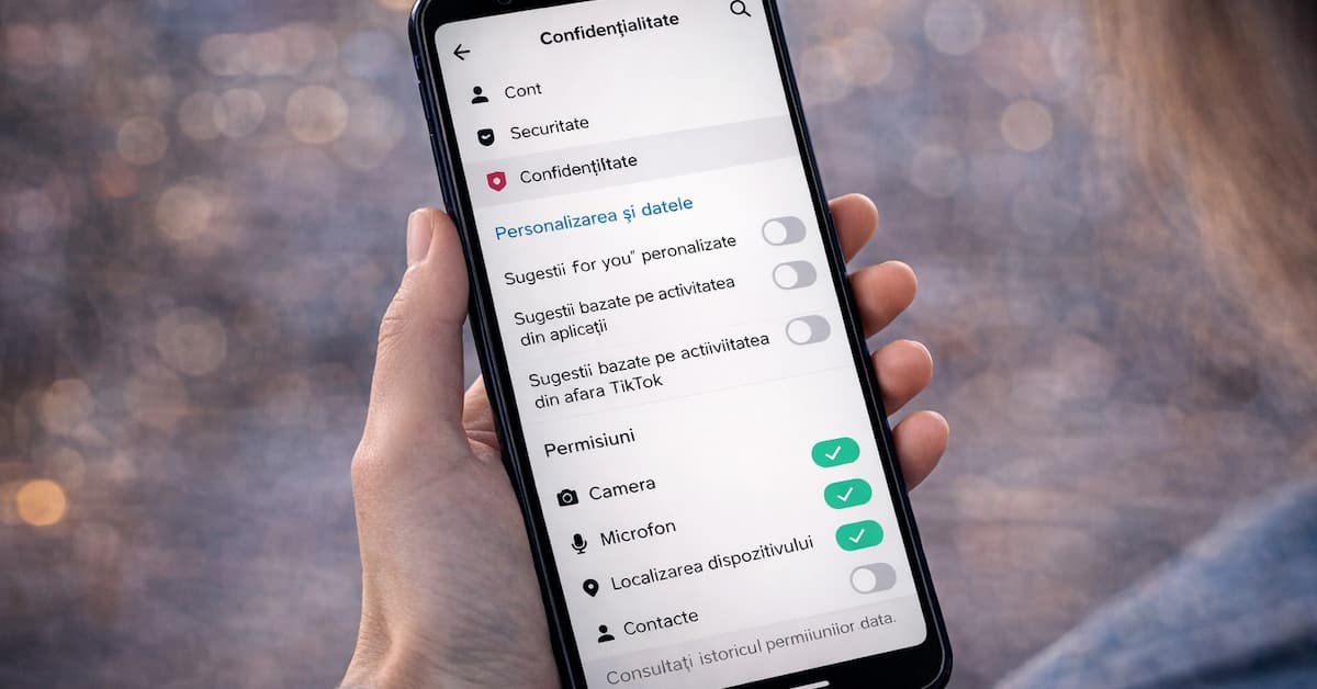 Setări de confidențialitate TikTok pentru controlul datelor personale