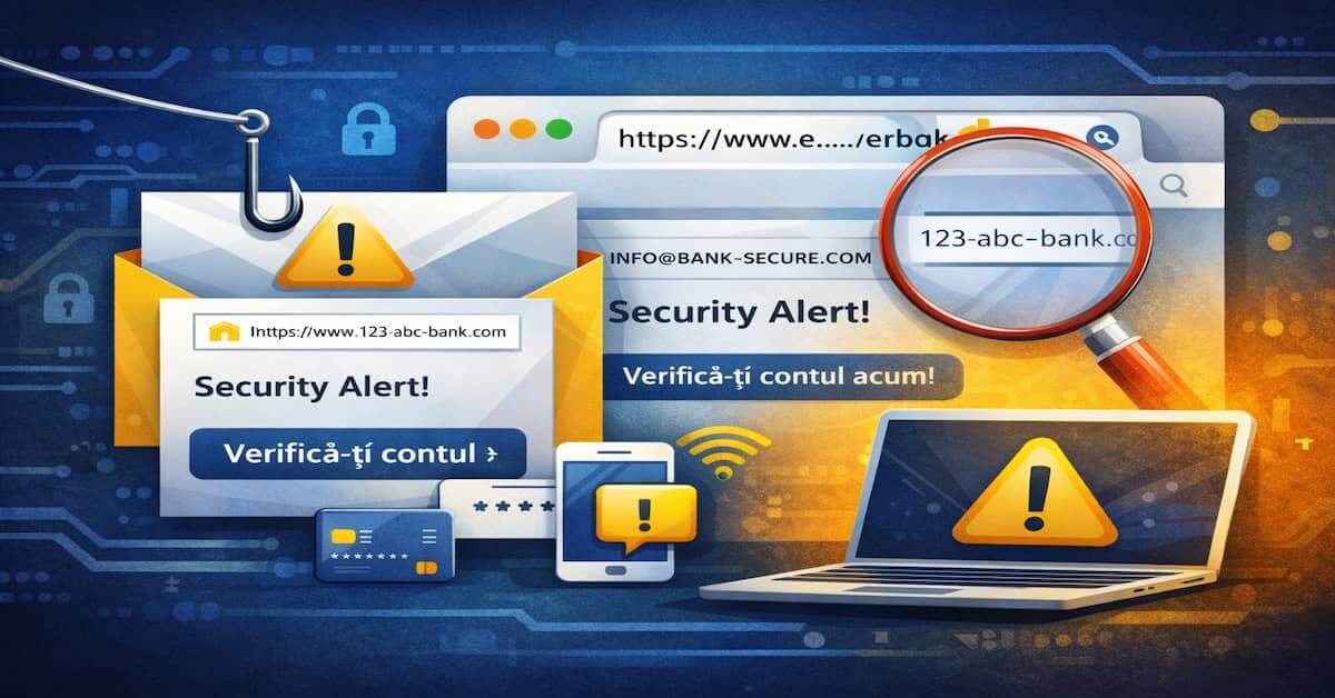 Exemplu de atac phishing și riscuri online