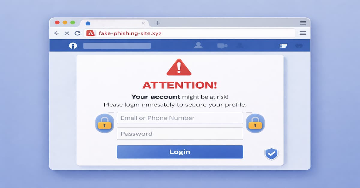 exemplu phishing în chat cu pagină falsă de login