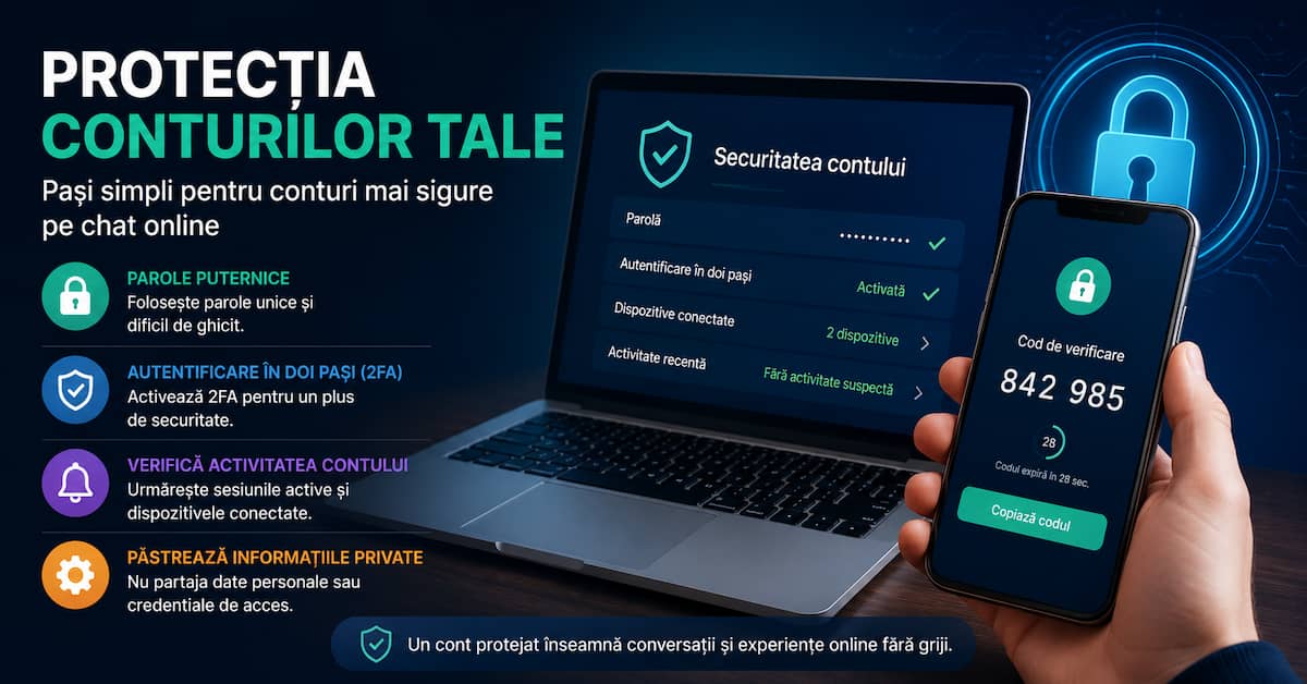 Protecția conturilor și autentificarea în doi pași pentru chat online