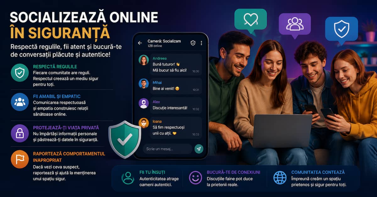 Socializare online în siguranță și protecția utilizatorilor pe chat online