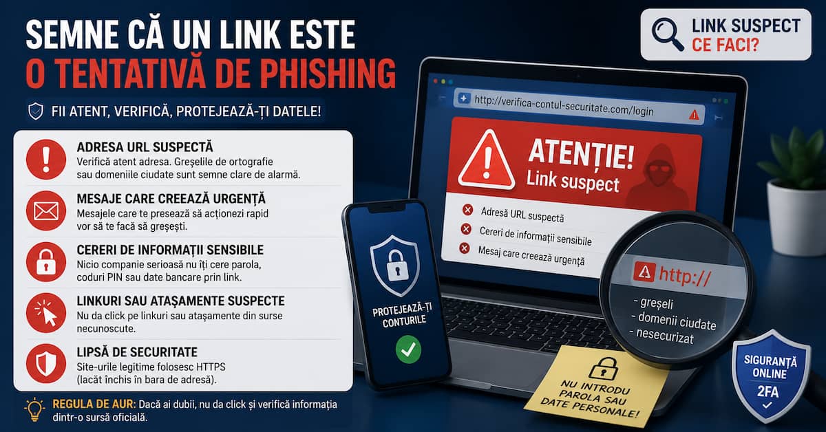 Am accesat un link suspect și verific riscurile pentru conturi și date personale