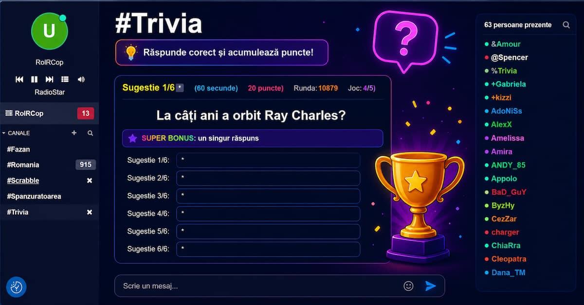 jocuri de cultură generală disponibile pe camerele de chat
