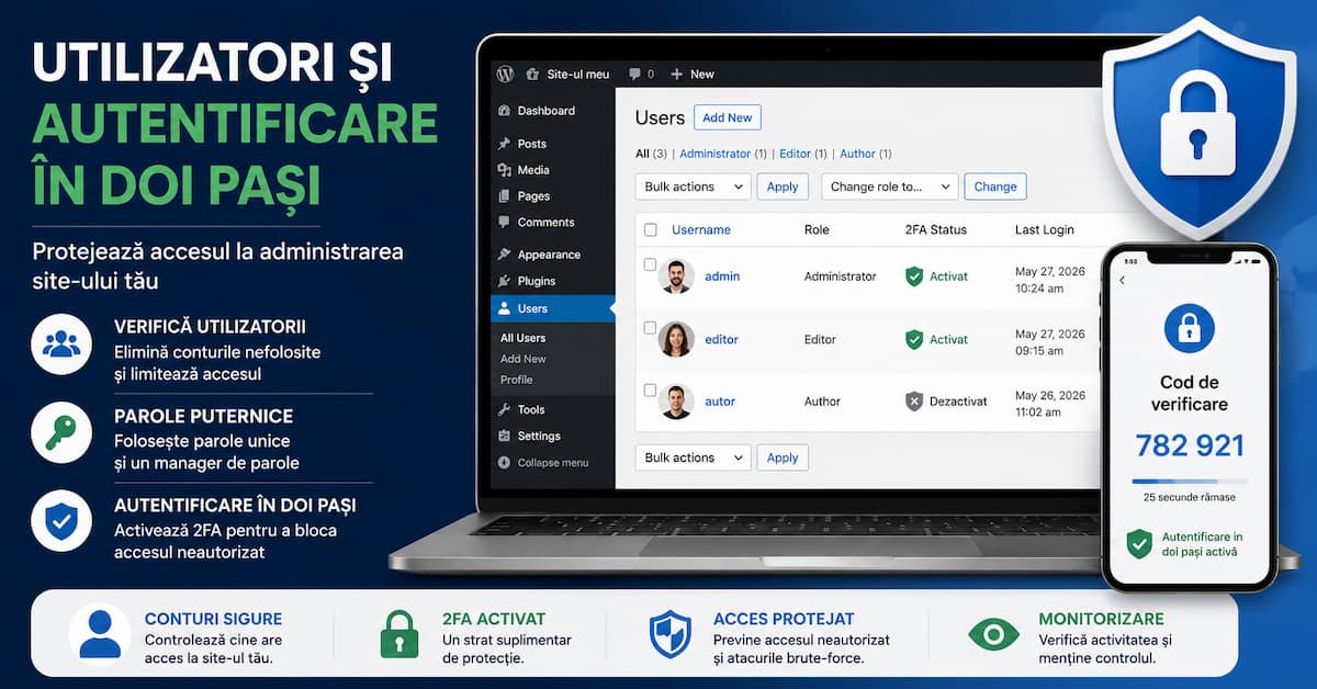 Verificarea utilizatorilor și autentificarea în doi pași pentru securitatea site-ului