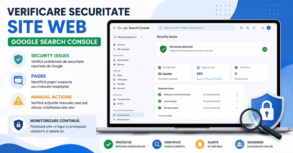 Verificare securitate site web folosind Google Search Console