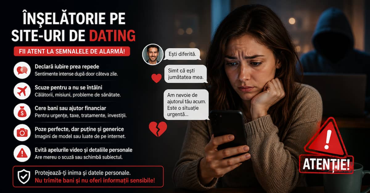înșelătorie pe site-uri de dating