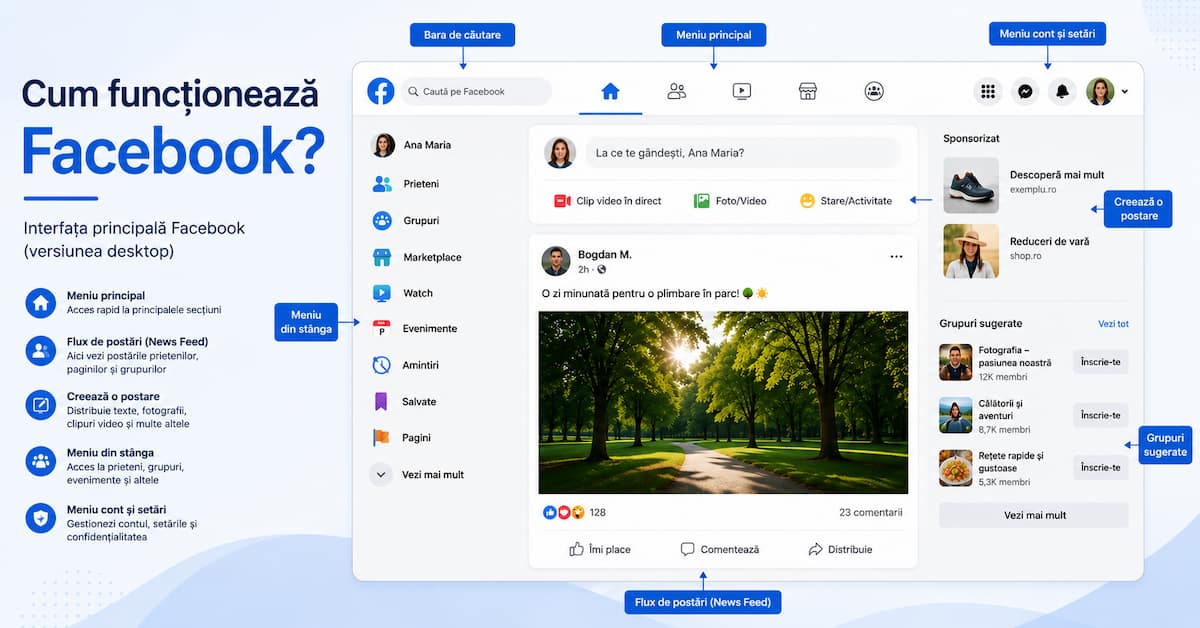 cum funcționează Facebook pe desktop