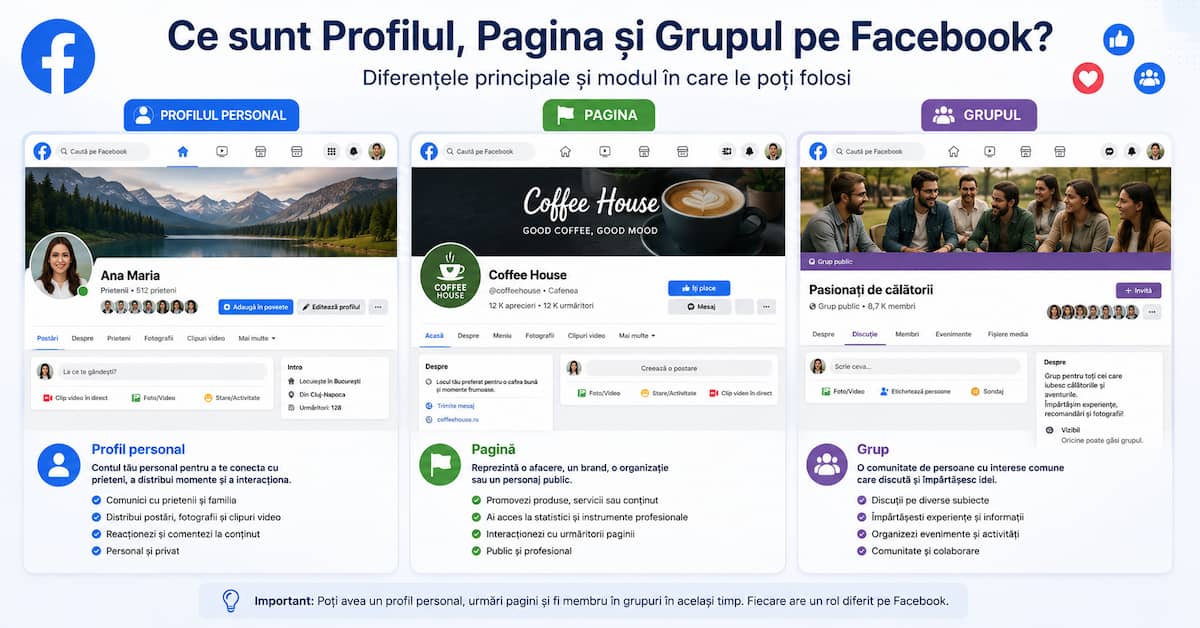 ce poți face pe Facebook